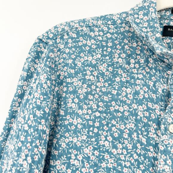 Banana Republic Mens Untucked Fit Gauzy Cotton Ditsy Floral Button Up Shirt M - Picture 4 of 8